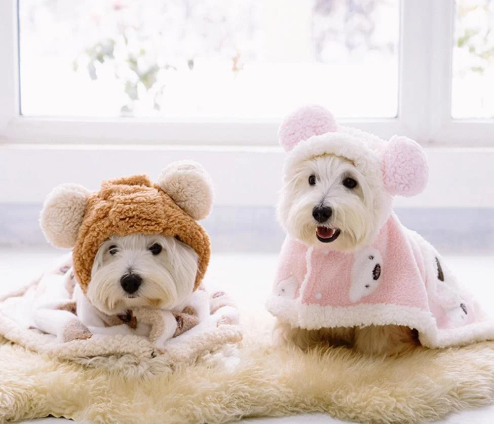 Fleece Warm Pet Winter Bath Wear Sleeping Dog Robe